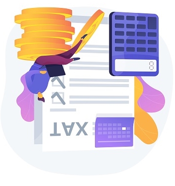 Homem calculando seus impostos